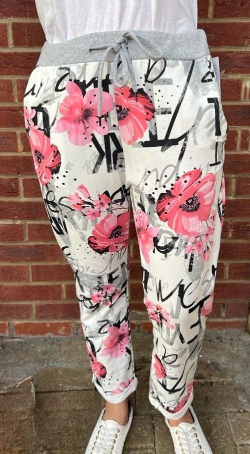 Women's Stretchable Comfy Floral Pattern 4 Joggers – My Aura Style